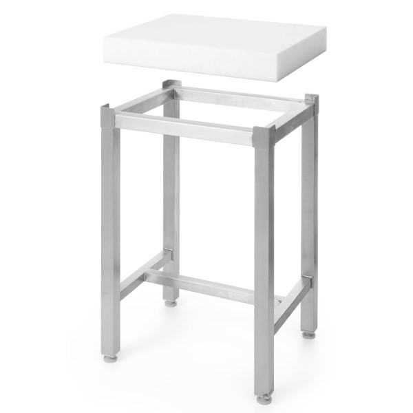 Table de d&eacute;coupe inox en poly&egrave;thyl&egrave;ne