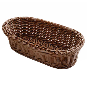 Corbeille &agrave; pain ovale en polypropyl&egrave;ne marron