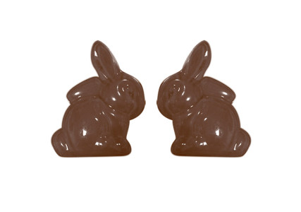 Plaque moule à chocolat 2 lapins 3D 79 x 58 mm