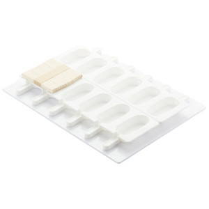 Moule &agrave; glace silicone 12 esquimaux avec b&acirc;tonnets
