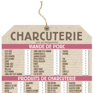 Panneau prix pour la charcuterie - Campagne