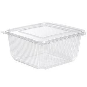 Barquette plastique froide APET avec couvercle &agrave; charni&egrave;re (x50)