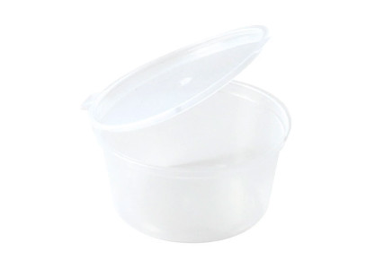 Pot à sauce plastique PP avec couvercle à charnière (x50)