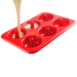 Moule silicone 6 donuts &oslash; 80 mm - Ibili
