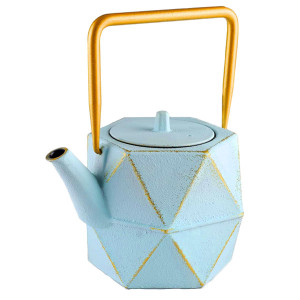 Th&eacute;i&egrave;re en fonte bleu et or avec filtre Kerala 1,2 L