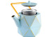 Théière en fonte bleu et or avec filtre Kerala 1,2 L