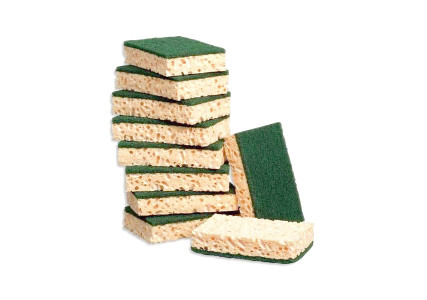 Eponge avec tampon à récurer vert (x10)