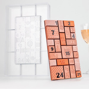 Moule tablette chocolat copolyester forme calendrier de l'avent - Martellato