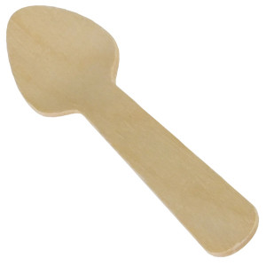 Cuill&egrave;re &agrave; dessert jetable en bois (x100)