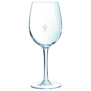 Verre &agrave; pied jaug&eacute; grappe Cabernet 35 cl - Chef & Sommelier (x6)