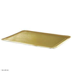 Plateau traiteur carton rectangulaire 2 faces or / argent (x25)