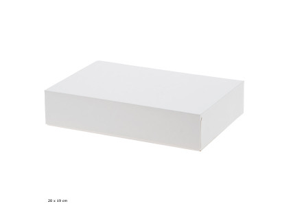 Boite pâtissière lunch box blanche pour plateau traiteur - H 6 cm