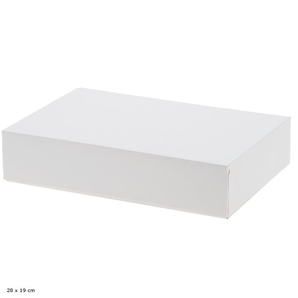 Boite p&acirc;tissi&egrave;re lunch box blanche pour plateau traiteur - H 6 cm