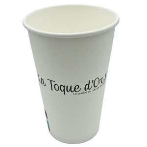 Gobelet chaud carton blanc La Toque d'Or - 30/35 cl (x50)
