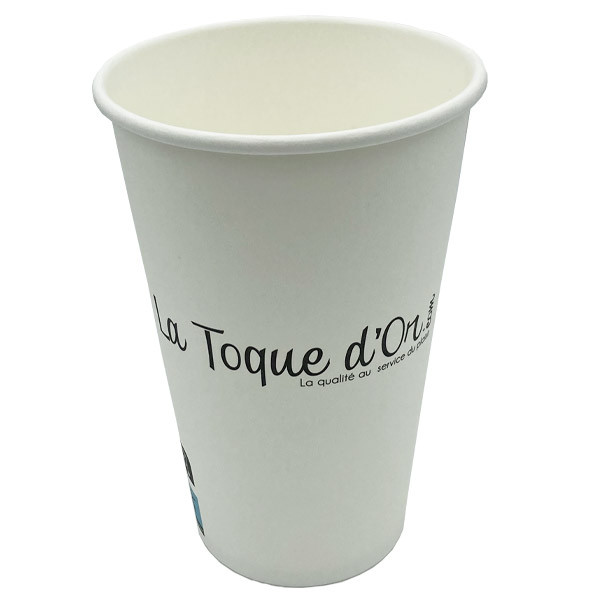 Gobelet chaud carton blanc La Toque d'Or - 30/35 cl (x50)