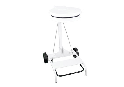 Support mobile avec pédale pour sac poubelle 110L