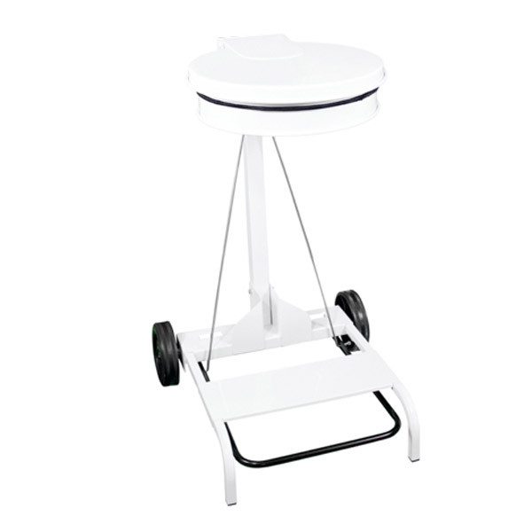 Support mobile avec p&eacute;dale pour sac poubelle 110 L