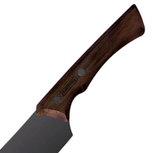 Couteau &agrave; viande courb&eacute; manche bois lame noire Black Churrasco - Tramontina