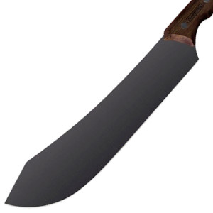 Couteau &agrave; viande courb&eacute; manche bois lame noire Black Churrasco - Tramontina