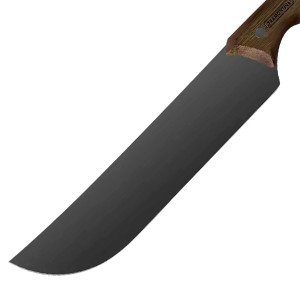 Couteau &agrave; viande droit manche bois lame noire Black Churrasco - Tramontina