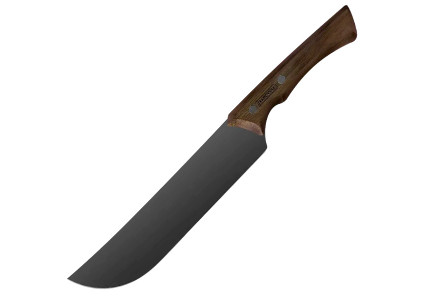 Couteau à viande droit manche bois lame noire Black Churrasco - Tramontina