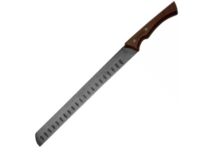 Couteau à jambon alvéolé manche bois lame noire Black Churrasco - Tramontina