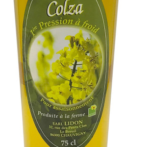 Huile de colza artisanale 75 cl - Huilerie Lidon - DDM Courte