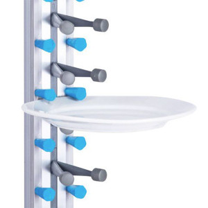 Support porte assiettes garnies mural en aluminium