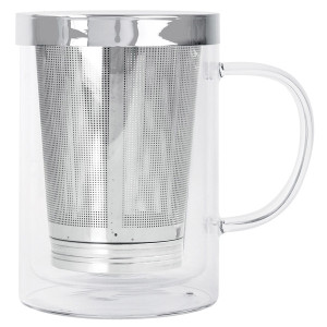 Mug en verre double paroi avec infuseur 400 ml Verbena - Cristel