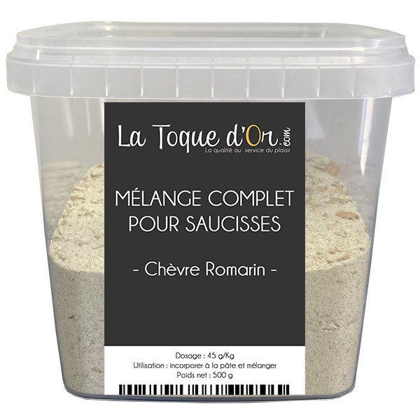 M&eacute;lange complet pour saucisses ch&egrave;vre romarin - DDM Courte