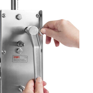 Poussoir &agrave; saucisses manuel inox cuve verticale 3 L