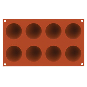Moule silicone 8 demi sph&egrave;res Silicon Flex 60 mm - Silikomart