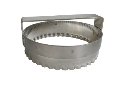 Découpoir à chausson inox rond cannelé avec poignée - Mallard Ferrière