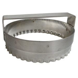 D&eacute;coupoir &agrave; chausson inox rond cannel&eacute; avec poign&eacute;e - Mallard Ferri&egrave;re