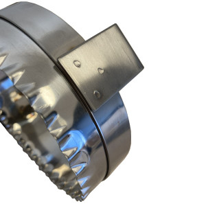 D&eacute;coupoir &agrave; chausson inox rond cannel&eacute; avec poign&eacute;e - Mallard Ferri&egrave;re