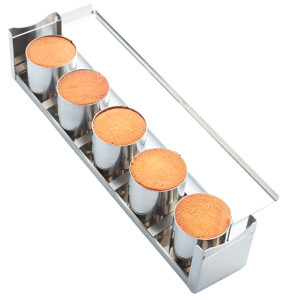 Attelage 5 mini moules cylindriques pour croissant g&eacute;om&eacute;trique