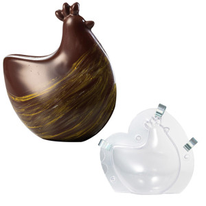 Moule &agrave; chocolat 3D &agrave; pinces forme poule Cocod&egrave; - Martellato