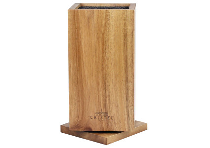 Bloc à couteaux vide rotatif en bois d'acacia - Cristel