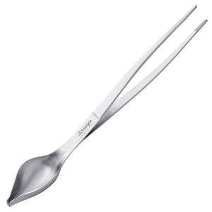 Pince &agrave; dresser inox avec cuill&egrave;re plume - Triangle