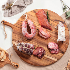 Planche de service ronde avec manche en bois de teck Provence - Tramontina