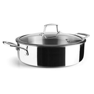Sautoir inox induction Trichef avec couvercle verre - Lacor