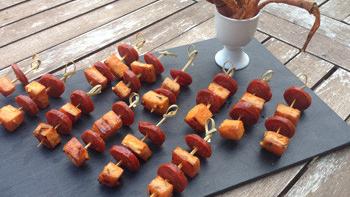 Brochette chorizo et patates douces
