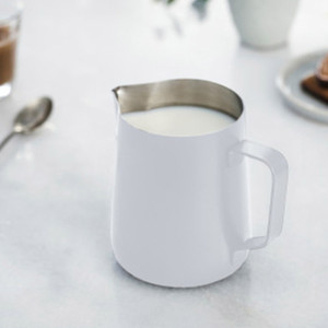 Pot &agrave; lait et cr&egrave;me en inox couleur blanc