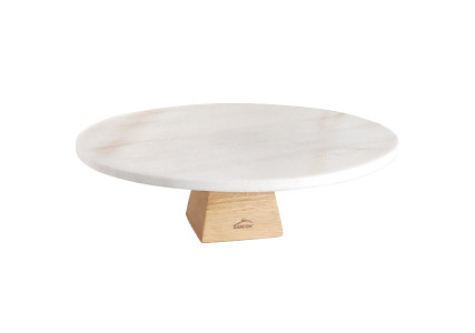 Présentoir à gâteaux rond en bois et marbre Naturale - Lacor