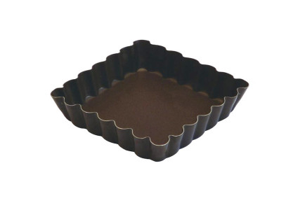 Moule à tartelette carré Gobel fond fixe acier anti-adhésif sans PFAS sans PFOA fabriqué France