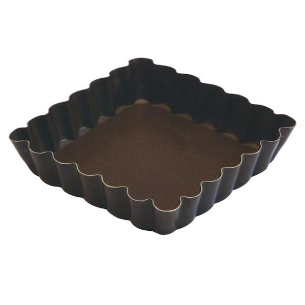 Moule &agrave; tartelette carr&eacute; acier anti-adh&eacute;sif
