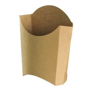 Cornet &agrave; frites fa&ccedil;on pochette carton kraft brun (x100)