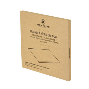 Plaque &agrave; p&eacute;trir et &eacute;taler inox avec rebord
