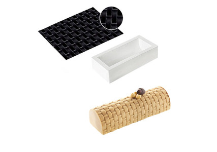 Moule à bûche silicone tapis tressé