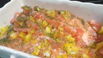 Pav&eacute; de saumon marin&eacute; &agrave; la plancha